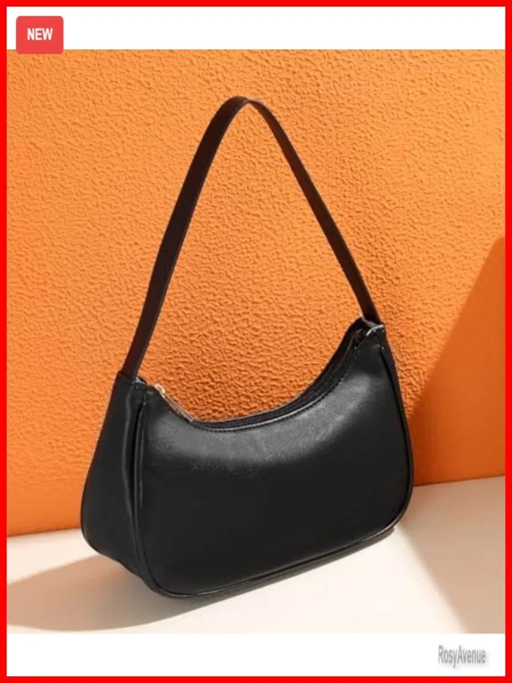 Vegan Leather Hobo Sling Tote Handbag with Zipper Closure